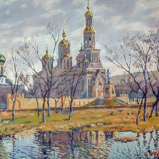 "Покровский храм". Холст, масло. Размер 50х30.