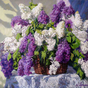 "Сирень". Холст, масло. Размер 40х50.